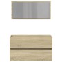 Badezimmerschrank mit Spiegel in Sonoma-Eiche, 80x38,5x45 cm. von , Badezimmermöbel - Ref: Foro24-849646, Preis: 69,87 €, Rab...