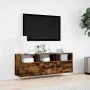 Wand-TV-Möbel mit LED-Lichtern in geräucherter Eiche 130x31x45 cm von , TV-Möbel - Ref: Foro24-852345, Preis: 96,93 €, Rabatt: %