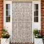 Cortina mosquitera chenilla gris taupe y blanco 100x220 cm