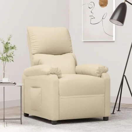 Sillón reclinable de tela crema by , Armchairs - Ref: Foro24-344902, Price: 170,37 €, Discount: %