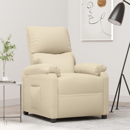 Sillón reclinable de tela crema by , Armchairs - Ref: Foro24-344902, Price: 172,95 €, Discount: %