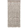 Cortina mosquitera chenilla gris taupe y blanco 100x220 cm