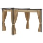 Gazebo with taupe gray steel curtains 3x3 m by vidaXL, Tents and gazebos - Ref: Foro24-313897, Price: 354,89 €, Discount: %