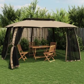 Doppelveranda mit Taupe-Stahlgitterwänden 3,93x2,93 m. von , Zelte und Pavillons - Ref: Foro24-368453, Preis: 251,46 €, Rabat...