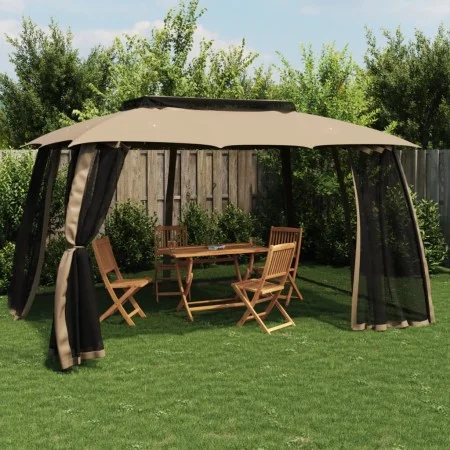 Doppelveranda mit Taupe-Stahlgitterwänden 3,93x2,93 m. von , Zelte und Pavillons - Ref: Foro24-368453, Preis: 251,46 €, Rabat...