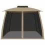 Cenador de doble techo paredes de malla acero taupe 3,93x2,93 m de , Carpas y cenadores - Ref: Foro24-368453, Precio: 251,46 ...