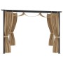 Gazebo with taupe gray steel curtains 3x3 m by vidaXL, Tents and gazebos - Ref: Foro24-313897, Price: 354,89 €, Discount: %