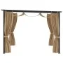 Gazebo with taupe gray steel curtains 3x3 m by vidaXL, Tents and gazebos - Ref: Foro24-313897, Price: 348,35 €, Discount: %