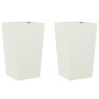Zwei weiße Stahl-Pflanzgefäße, 45x45x75 cm. von , Töpfe und Pflanzgefäße - Ref: Foro24-851097, Preis: 129,01 €, Rabatt: %