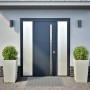Zwei weiße Stahl-Pflanzgefäße, 45x45x75 cm. von , Töpfe und Pflanzgefäße - Ref: Foro24-851097, Preis: 129,01 €, Rabatt: %