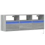 Mueble de TV de pared con luces LED gris Sonoma 130x31x45 cm de , Muebles TV - Ref: Foro24-852346, Precio: 107,36 €, Descuent...