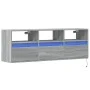 Mueble de TV de pared con luces LED gris Sonoma 130x31x45 cm by , TV Furniture - Ref: Foro24-852346, Price: 102,45 €, Discoun...
