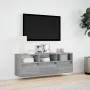 TV-Wandmöbel mit LED-Lichtern in Sonoma-Grau 130x31x45 cm von , TV-Möbel - Ref: Foro24-852346, Preis: 102,45 €, Rabatt: %