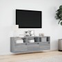 TV-Wandmöbel mit LED-Lichtern in Sonoma-Grau 130x31x45 cm von , TV-Möbel - Ref: Foro24-852346, Preis: 103,99 €, Rabatt: %