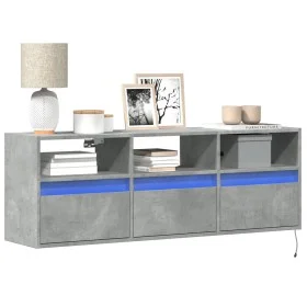 Wand-TV-Möbel mit LED-Lichtern in Betongrau 130x31x45 cm von , TV-Möbel - Ref: Foro24-852344, Preis: 92,44 €, Rabatt: %