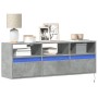 Mueble de TV de pared con luces LED gris hormigón 130x31x45 cm de , Muebles TV - Ref: Foro24-852344, Precio: 96,49 €