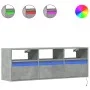 Mueble de TV de pared con luces LED gris hormigón 130x31x45 cm de , Muebles TV - Ref: Foro24-852344, Precio: 92,44 €, Descuen...