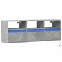 Mueble de TV de pared con luces LED gris hormigón 130x31x45 cm de , Muebles TV - Ref: Foro24-852344, Precio: 96,49 €
