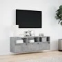 Mueble de TV de pared con luces LED gris hormigón 130x31x45 cm de , Muebles TV - Ref: Foro24-852344, Precio: 92,44 €, Descuen...