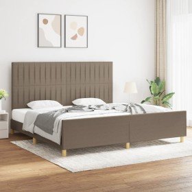 Cama sin colchón tela gris taupe 200x200 cm en Camas y somieres | Comprar online en Foro24