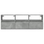 Mueble de TV de pared con luces LED gris hormigón 130x31x45 cm de , Muebles TV - Ref: Foro24-852344, Precio: 96,49 €