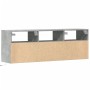 Mueble de TV de pared con luces LED gris hormigón 130x31x45 cm by , TV Furniture - Ref: Foro24-852344, Price: 93,70 €, Discou...