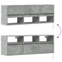 Mueble de TV de pared con luces LED gris hormigón 130x31x45 cm de , Muebles TV - Ref: Foro24-852344, Precio: 96,49 €