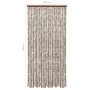 Cortina mosquitera chenilla gris taupe y blanco 100x220 cm