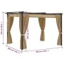Pavillon mit taupegrauen Stahlvorhängen 3x3 m von vidaXL, Zelte und Pavillons - Ref: Foro24-313897, Preis: 354,89 €, Rabatt: %