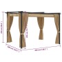 Pavillon mit taupegrauen Stahlvorhängen 3x3 m von vidaXL, Zelte und Pavillons - Ref: Foro24-313897, Preis: 354,89 €, Rabatt: %