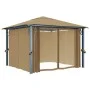 Cenador con cortina gris taupe aluminio 300x300 cm de vidaXL, Carpas y cenadores - Ref: Foro24-313893, Precio: 475,00 €, Desc...