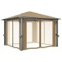 Cenador con cortina gris taupe aluminio 300x300 cm de vidaXL, Carpas y cenadores - Ref: Foro24-313893, Precio: 475,00 €, Desc...