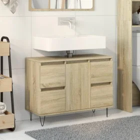 Badezimmerschrank aus Sonoma-Eichen-Ingenieurholz 80x33x60 cm. von , Badezimmermöbel - Ref: Foro24-849683, Preis: 91,46 €, Ra...