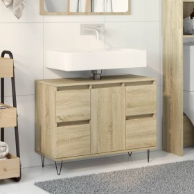 Mueble de baño madera de ingeniería roble Sonoma 80x33x60 cm by , Bathroom furniture - Ref: Foro24-849683, Price: 92,94 €, Di...