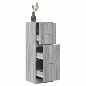 Armario botiquín madera ingeniería gris Sonoma 40x41x118 cm by , Lockers and storage cabinets - Ref: Foro24-855201, Price: 10...