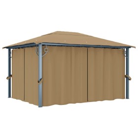 Pavillon mit grau-taupefarbenem Aluminiumvorhang 400x300 cm von vidaXL, Zelte und Pavillons - Ref: Foro24-313894, Preis: 465,...