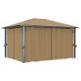 Cenador con cortina gris taupe aluminio 400x300 cm de vidaXL, Carpas y cenadores - Ref: Foro24-313894, Precio: 465,26 €, Desc...