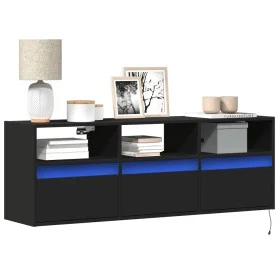 Schwarzer TV-Wandhalter mit LED-Lichtern 130x31x45 cm von , TV-Möbel - Ref: Foro24-852342, Preis: 101,59 €, Rabatt: %