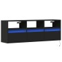 Schwarzer TV-Wandhalter mit LED-Lichtern 130x31x45 cm von , TV-Möbel - Ref: Foro24-852342, Preis: 102,98 €, Rabatt: %