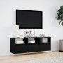 Schwarzer TV-Wandhalter mit LED-Lichtern 130x31x45 cm von , TV-Möbel - Ref: Foro24-852342, Preis: 102,98 €, Rabatt: %