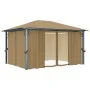 Cenador con cortina gris taupe aluminio 400x300 cm de vidaXL, Carpas y cenadores - Ref: Foro24-313894, Precio: 483,69 €, Desc...