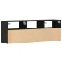 Mueble de TV de pared con luces LED negro 130x31x45 cm by , TV Furniture - Ref: Foro24-852342, Price: 101,59 €, Discount: %