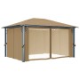 Cenador con cortina gris taupe aluminio 400x300 cm de vidaXL, Carpas y cenadores - Ref: Foro24-313894, Precio: 465,26 €, Desc...