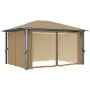 Cenador con cortina gris taupe aluminio 400x300 cm de vidaXL, Carpas y cenadores - Ref: Foro24-313894, Precio: 483,69 €, Desc...