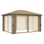 Cenador con cortina gris taupe aluminio 400x300 cm de vidaXL, Carpas y cenadores - Ref: Foro24-313894, Precio: 465,26 €, Desc...