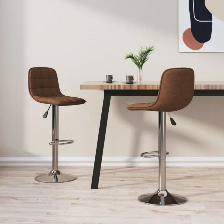 Kitchen stools 2 units brown fabric by , Kitchen stools - Ref: Foro24-333948, Price: 122,42 €, Discount: %