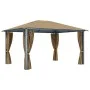 Cenador con cortina gris taupe aluminio 400x300 cm de vidaXL, Carpas y cenadores - Ref: Foro24-313894, Precio: 483,69 €, Desc...