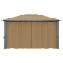 Cenador con cortina gris taupe aluminio 400x300 cm de vidaXL, Carpas y cenadores - Ref: Foro24-313894, Precio: 465,26 €, Desc...