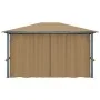 Cenador con cortina gris taupe aluminio 400x300 cm de vidaXL, Carpas y cenadores - Ref: Foro24-313894, Precio: 483,69 €, Desc...