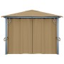 Cenador con cortina gris taupe aluminio 400x300 cm de vidaXL, Carpas y cenadores - Ref: Foro24-313894, Precio: 465,26 €, Desc...